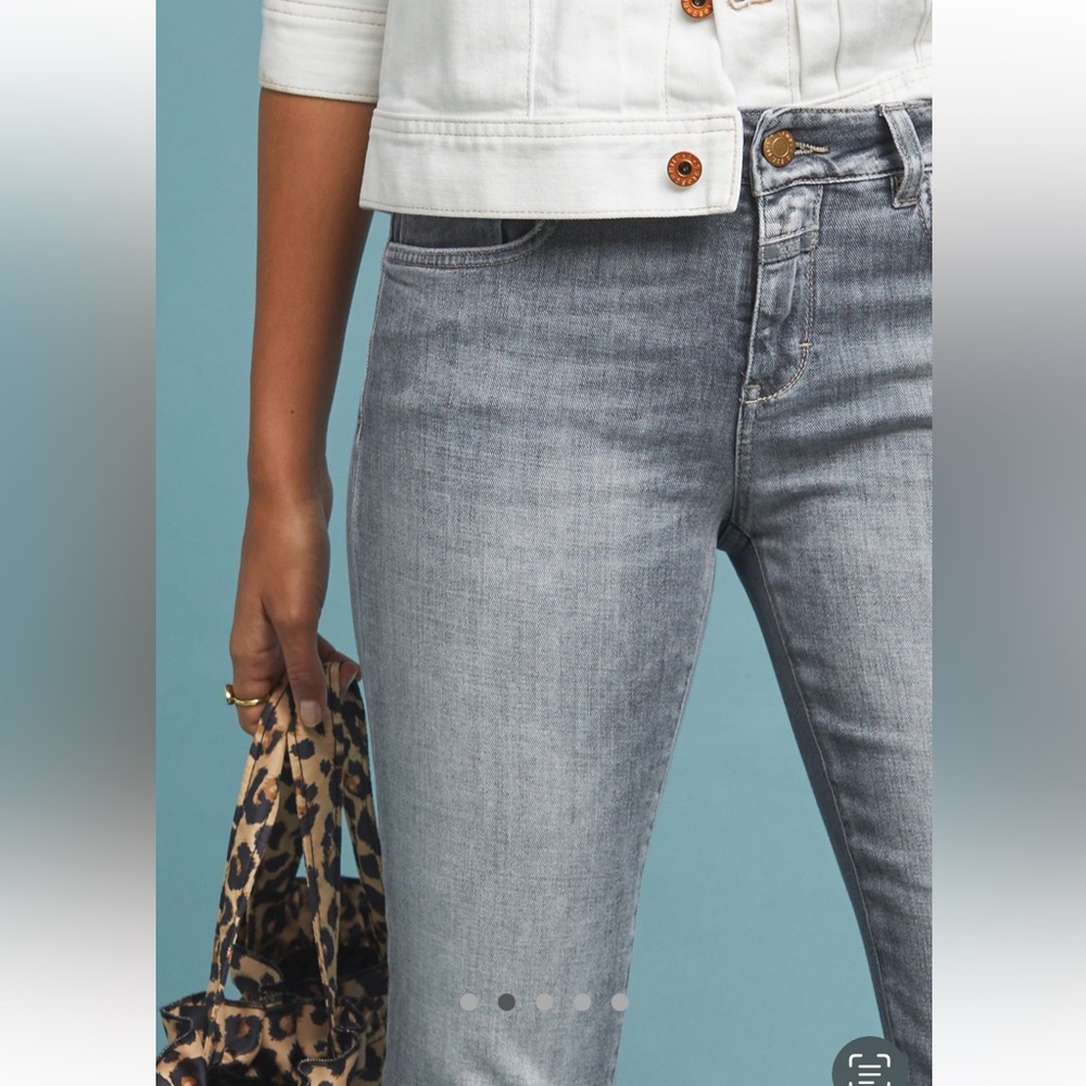 CLOSED Baker Mid-Rise Slim Raw Hem size 29 white washed grey gray